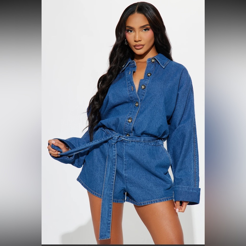 Fashion Nova Denim Romper